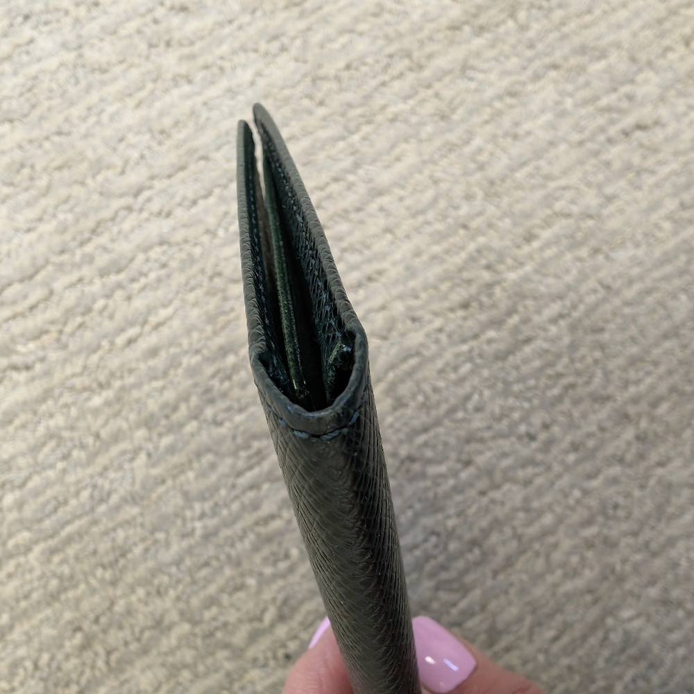 Dark Green LV TAIGA Textured Leather Check Book Wallet - Picture 7 of 12